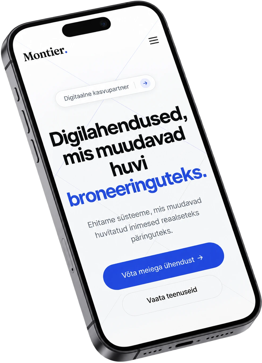 Montieri koduleht telefonis